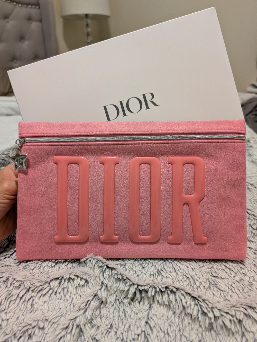 Dior Pink Suede Beauty Pouch